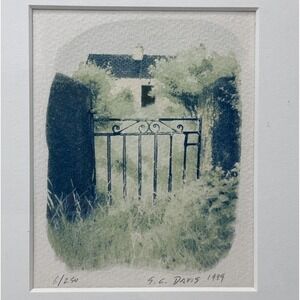 Sandra c Davis cyanotype print art 1999 limited edition Aughrusbeg point Ireland